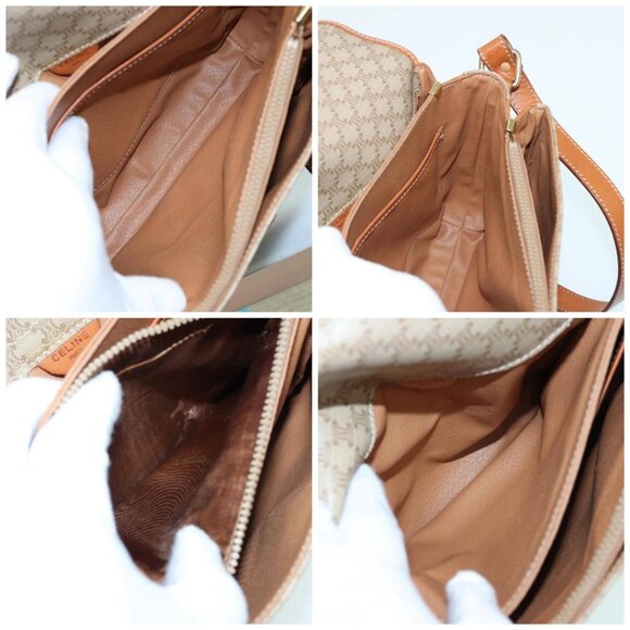 CELINE Macadam Canvas Shoulder Bag Beige Auth - Picture 15 of 16